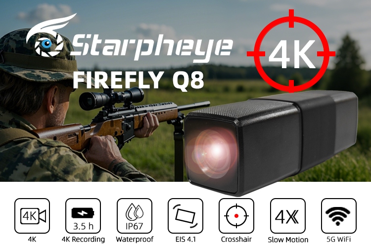 2025New FIREFLY Q8 Action Camera IP67 Waterproof EIS4.1 Anti-shake 5G WiFi Remote Connection for Helmet Bike Airsoft Hunting Camera(图1)